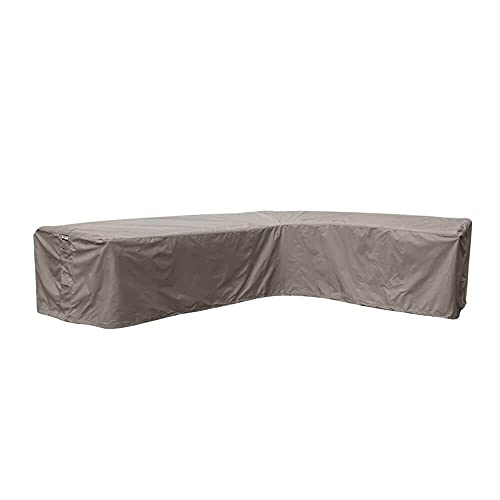 Raffles Covers Schutzhülle für L-Form Ecklounge 340 x 270 x 100 H: 70 cm | Atmungsaktiv | Wasserdicht | UV - beständig | Doppelt genähte, PU-versiegelte Naht | Elastischer Kordelzug | von Raffles Covers