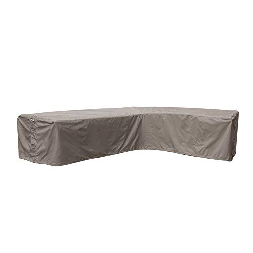 Raffles Covers Schutzhülle für L-Form Ecklounge 355 x 275 x 100 H: 70 cm | Atmungsaktiv | Wasserdicht | UV - beständig | Doppelt genähte, PU-versiegelte Naht | Elastischer Kordelzug | von Raffles Covers