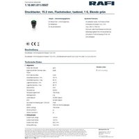 RAFI 1.10.001.011/0507 Drucktaster 250V 0.7A tastend (L x B x H) 19 x 19 x 29.7mm 1St. von Rafi