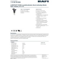 RAFI 1.15.108.152/0000 LUMOTAST 75 Leuchtdrucktaster 230V 4A rastend (L x B x H) 24 x 18 x 57mm IP40 von Rafi