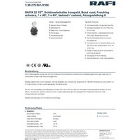 RAFI 1.30.275.501/0100 RAFIX 22 FS+ Schlüsselschalter 1 x 90°/40° RAFI 1.30.275.501/0100 RAFIX 22 FS+ Schlüsselschalter 1 x 90°/40° von Rafi