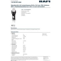 RAFI 1.63.004.091/0000 Standard Signalleuchte ohne Leuchtmittel BA9s Klar von Rafi