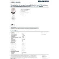 RAFI 1.63.004.100/0000 Standard Signalleuchte ohne Leuchtmittel BA9s Klar von Rafi