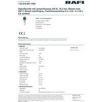 RAFI 1.63.018.001/1502 Standard Signalleuchte ohne Leuchtmittel BA9s Klar von Rafi