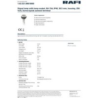 RAFI 1.63.521.099/0000 Standard Signalleuchte ohne Leuchtmittel BA15d von Rafi