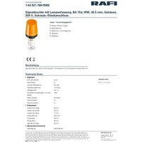 RAFI 1.63.521.199/0000 Standard Signalleuchte ohne Leuchtmittel BA15d von Rafi