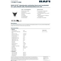 RAFI 1.74.508.111/2200 LED-Signalleuchte mehrfarbig Rot, Grün RAFI 1.74.508.111/2200 LED-Signalleuchte mehrfarbig Rot, Grün von Rafi
