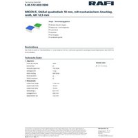 RAFI 5.05.512.022/2200 MICON 5 Stößel quadratisch Weiß von Rafi