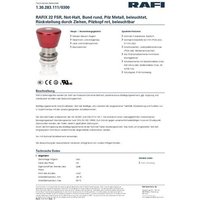 RAFI RAFIX 22 FSR Not-Aus-Schalter RAFI RAFIX 22 FSR Not-Aus-Schalter von Rafi