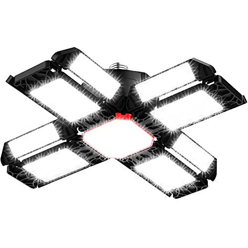 200W LED Garagenleuchte Werkstattlampe Garagenbeleuchtung 1 PCS - 20000LM 6500K Verformbare Deckenlampe mit 12 Verstellbaren Paneelen - E26 / E27 Bay Licht für Keller Geschäft Werkstatt Scheune Lager von Rafow