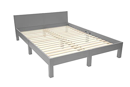 Ragaba DABI Bett B 140 cm x L 220 cm - Buchenholzbeine + laminierter MDF-Plattenrahmen | Lattenrost enthalten von Ragaba