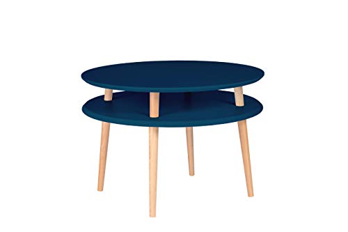 UFO Couchtisch Kaffeetisch Wohnzimmertisch Doppelt - Rund - Einfache Montage - 70 x 45 cm - FSC® Holz von RAGABA