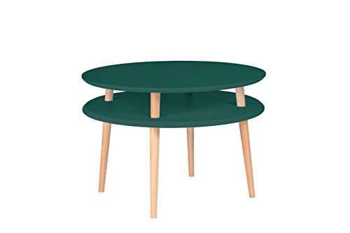 UFO Runder Couchtisch Durchmesser 70cm x Höhe 45cm - Einfache Montage, FSC-Holz - Für Wohnzimmer und Schlafzimmer von RAGABA