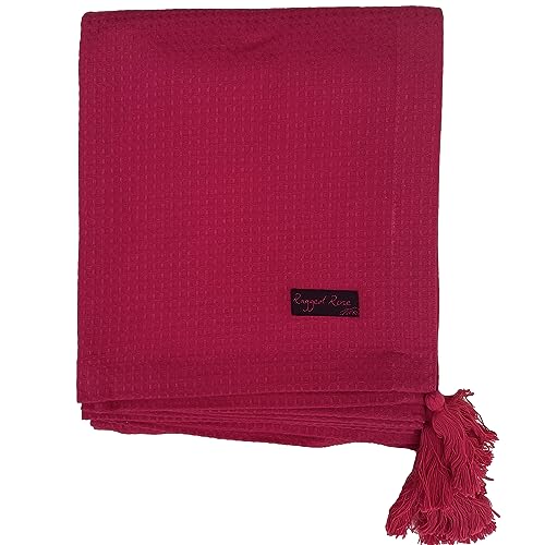 Ragged Rose Wendy Überwurf aus Baumwolle mit Waffelmuster, Fuchsia, 140 x 180 cms, 750 von Ragged Rose
