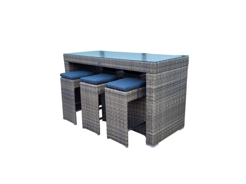 Ragnarök Möbel-Design Bartisch Bar Set Odin (Set, 1 Tisch mit 6 Bar-Hocker), gigantisches Maß, variabel nutzbar (Buffet oder Stehtisch) von Ragnarök Möbel-Design