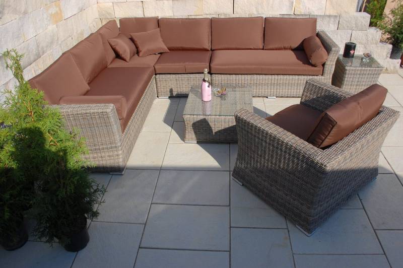 Ragnarök Möbel-Design Gartenlounge-Set Lounge Set Wotan, (Set, Ecksofa, Alu, Polyrattan), Ecksofa bestehend aus 4 einzelenen Elementen von Ragnarök Möbel-Design