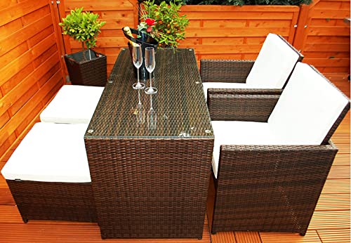 Ragnarök-Möbeldesign Heimdall Premium PolyRattan - Deutscher Hersteller - 8 Jahre GARANTIE - Aluminium Gartenmöbel Essgruppe Rostfrei Sitzgruppe von Ragnarök-Möbeldesign