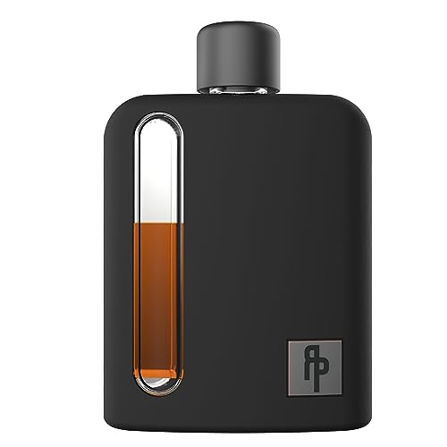 Ragproper Moderner Flachmann aus Glas für Whiskey und Spirituosen (Single Shot 100 ml, Silikon schwarz) von Ragproper