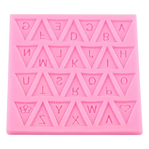 26 Englisch Buchstaben Silikonform Fondant Schokoladenform Kuchen Dekorieren Backwerkzeug Keks DIY Form Pink von Raguso