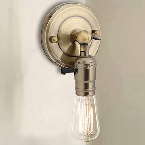 E27 Vintage Lichthalter Wandleuchtenhalter Pendelleuchte Adapter Retro Lichtfassung mit Schalter für Restaurant Küche Schlafzimmer Home Decoration 220V(Bronze) von Raguso