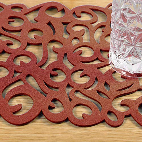 Filz Tischdecke Tischläufer Tischdecke Tischläufer Rechteckig Tischband für Esstisch Buffet Party Hochzeiten(Leichter Kaffee) von Raguso
