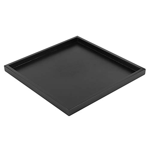 Holztablett Rechteckiges Teetablett Tassenablage Aufbewahrungsschale Bambusschale Dessertschale Schwarzes Quadrat Tee Kaffee Snack Food Serviertablett für die Küche von Raguso
