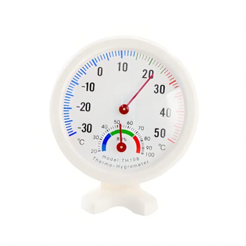 Innenthermometer Hygrothermograph Kunststoff TH108 Analoges Temperatur-Feuchtigkeitsmessgerät Zifferblatt Form Temperatur-Hygrometer-Anzeigeinstrument mit Zeigeranleitung von Raguso