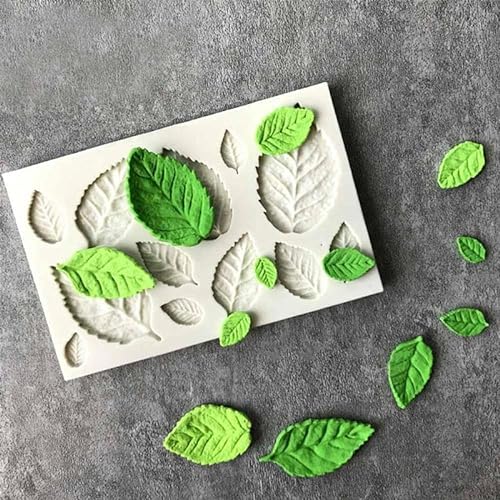 Raguso Moderne süße 3D-Blätter formen Kuchen Backform Multifunktions-Lebensmittel DIY Handwerk Dekorationswerkzeuge Form Silikonform für Zucker von Raguso