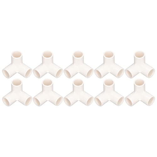 3-Wege-PVC-Armaturen, 10 Stück, 3-Wege-Rohrverschraubungen, PVC-Kunststoff-T-Stück, Winkel-Eckverbinder, 25 Mm Innendurchmesser PVC-Rohrverbindungs-T-Eckverschraubung(Weiß) von Raguso