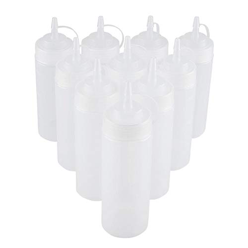 340ml Gewürzflaschen 10 Stück/Set Plastic Squeeze Flasche Gewürzspender Ketchup Senf Mayo Essigsauce Ölcreme Gewürzflaschen(Weiß) von Raguso