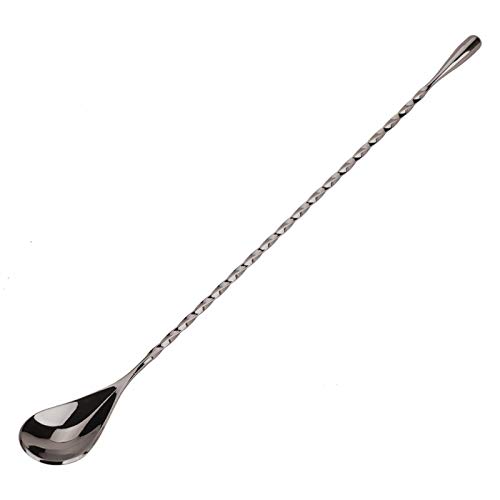 Raguso Cocktail Mixing Stick Edelstahl Löffel mit langem Griff Exquisites rutschfestes Mischwerkzeug mit verdrehtem Griff für Bar Bartender Getränkekaffee(Spoon-Schwarz) von Raguso