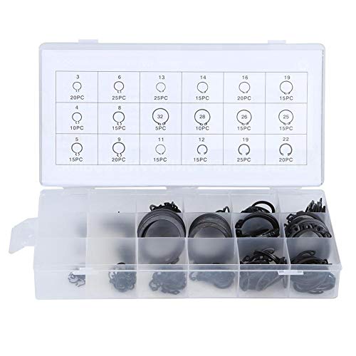 E-Clip Sicherungsring 300 Stück Sicherungsring Sortiment Kit Externe 2-32 mm für das Sortiment an mechanischen Teilen E-Clip Sicherungsring 300 Stück Sicherungsring Sortiment Kit Externe 2-32 mm für das Sortiment an mechanischen Teilen von Raguso