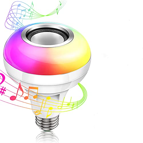Raguso Intelligente LED-Musikbirne E26/27 100-240 V AC Multicolor mit 24-Tasten-Fernbedienung Farbwechsellampe für Home Bedroom Stage Party Club Bar Mehrfarbige Dekorationsbirnen von Raguso