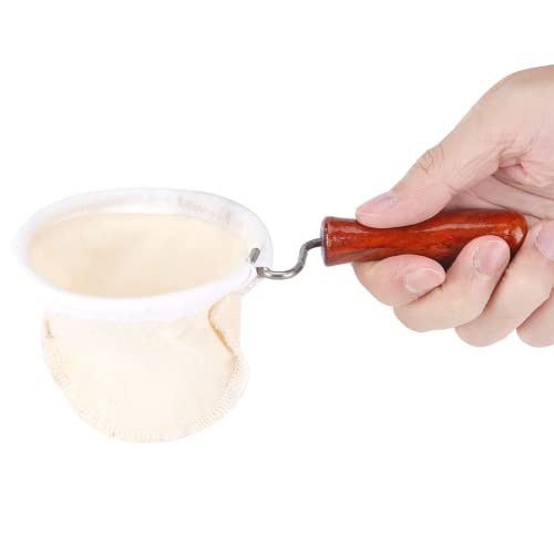 Kaffeefilter Wiederverwendbarer Flanell Tuchfilter Waschbarer Kaffeefilter mit Holzgriff Handgefertigter Kaffeefilter für das Home Office von Cafe(S) von Raguso