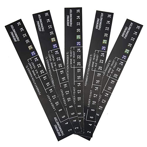 Raguso LCD Digitalanzeige Thermometer Aufkleber Thermometer Aufkleber für Weingüter Rotweine Flaschentemperatur 5 Stück von Raguso