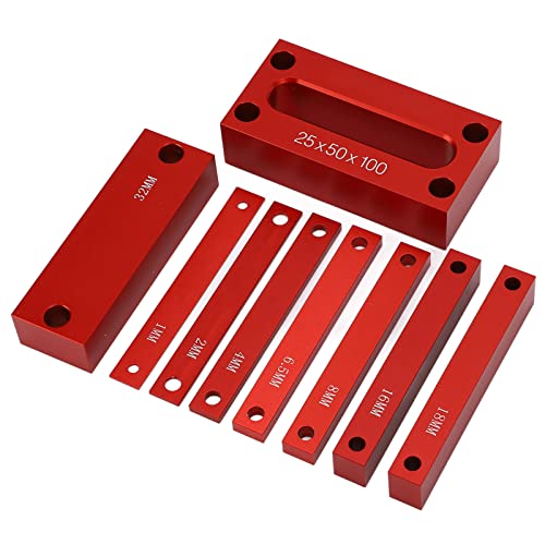 Raguso Legierung Setup Blöcke Metrisch 25 × 20 × 6 9 Stück Höhenmesser Blöcke Aluminiumlegierung Holzbearbeitung Setup Bars für Fräsmaschine Tischsäge von Raguso