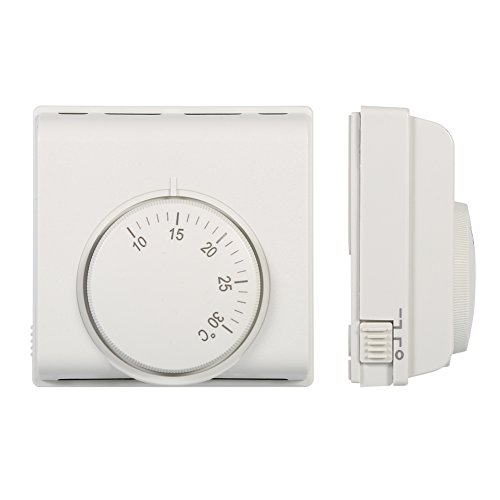 Raguso Raumthermostat Raummechanischer Temperaturregler Thermostatschalter mit 2 Schrauben für zentrale Klimaanlage Neu, 220 V, Weiß (0,276 * 0,276 * 0,125 Zoll) von Raguso