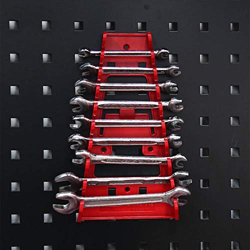 Raguso Schraubenschlüssel Organizer Schraubenschlüsselhalter 9 Steckplatz Red Plastic Wrench Rack Organizer für Platzersparnis von Raguso
