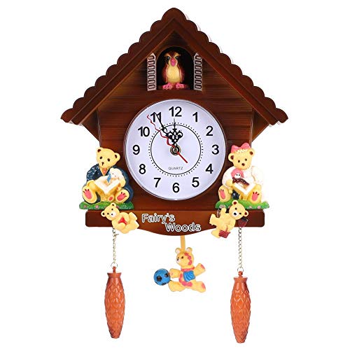 Raguso Vintage Kuckucksuhr Baumhaus Wanduhr mit Tieren f¨¹r Home Office Wohnzimmer Schlafzimmer Dekoration Kunst Geschenk Handwerk Kinderbedarf von Raguso