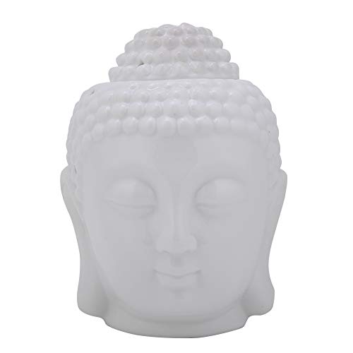 Raguso Wei?e Keramik Buddha Kopf geformte ?therische ?lbrenner Weihrauch Diffusor Kerzenhalter f¨¹r Garten Hof Home Schlafzimmer Dekor Ornament Geschenk Yoga von Raguso