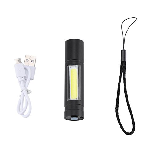 Wiederaufladbare wasserdichte Zoom XPE + COB LED-Tasche Kleine Taschenlampe 3 Modi Mini-Taschenlampenprojektor für Home Indoor Outdoor Reisen Wandern Camping Notversorgung von Raguso