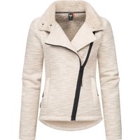 Ragwear Strickfleecejacke "Saskie Melange" ohne Kapuze Grob gestrickte Damen-Jacke mit Teddyfell-Futter von Ragwear