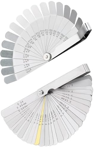 Fühlerlehre Edelstahl 32/16 Klingen 0,03-0,1 mm Fühlerlehre Metrisch/Imperial zum Messen von Spalt Standardbreite Dicke für Gitarre, Zündkerze, Ventil, Kolbenmaß Fühlerlehre Edelstahl 32/16 Klingen 0,03-0,1 mm Fühlerlehre Metrisch/Imperial zum Messen von Spalt Standardbreite Dicke für Gitarre, Zündkerze, Ventil, Kolbenmaß von Raheem
