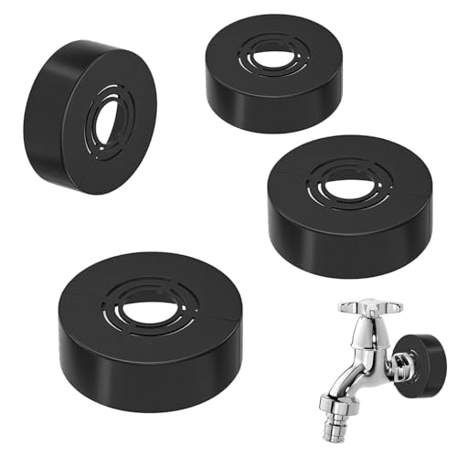 Raheem 4 Stücke Rosetten für Duscharmaturen Duschrosette Abdeckung Abnehmbar Armaturen Abdeckung 3 Größen in 1 Durchmesser 20,5MM / 25,5MM / 32,5MM für Wasserhähne, Heizungsrohre (Schwarz, 70 x 30mm) von Raheem