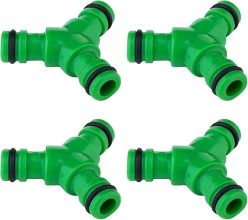 Raheem Garten 4er Set Y Schlauchverbinder 1/2 Zoll Schnellkupplung für Gartenschläuche Verteil- & Abzweiganschluss für effiziente Wasserverteilung grün für Gartenbewässerung und mehr von Raheem