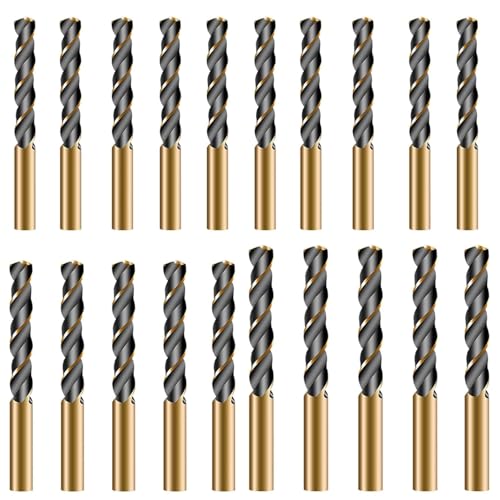 Raheem Kobalt-Bohrer für Metall, Holz, Aluminium, 3 mm, 4 mm, 5 mm, HSS, Titanbeschichtung, 4341, Hochgeschwindigkeitsstahl, gerader Schaft, 118 °, schwarzes Gold-Finish, Kupfer, Aluminium, Holz von Raheem