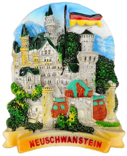 Rahlf Magnet Souvenir Neuschwanstein 7 x 5,5 x 1,5 cm Kühlschrankmagnet Stadt Figur Deko GCG 0460 von Rahlf
