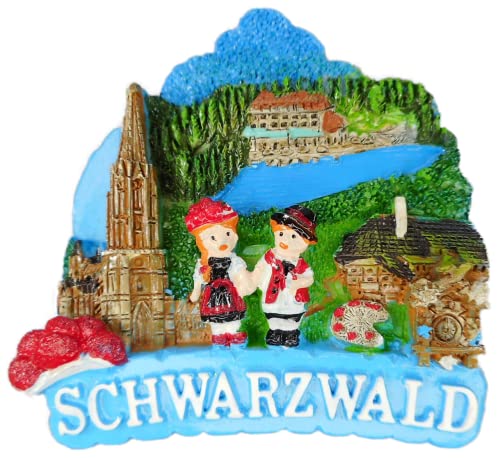 Magnet Souvenir Schwarzwald 7 x 7 x 2 cm Kühlschrankmagnet Stadt Figur Deko GCG 1890 von Rahlf