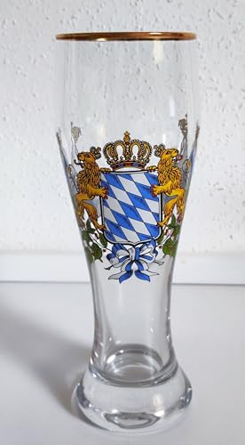 Rahm & AngiesStrickZauber verkauft: Weißbierglas/Weißbier/Weizenglas / 0,3 Liter/Bayrisches Wappen von Rahm