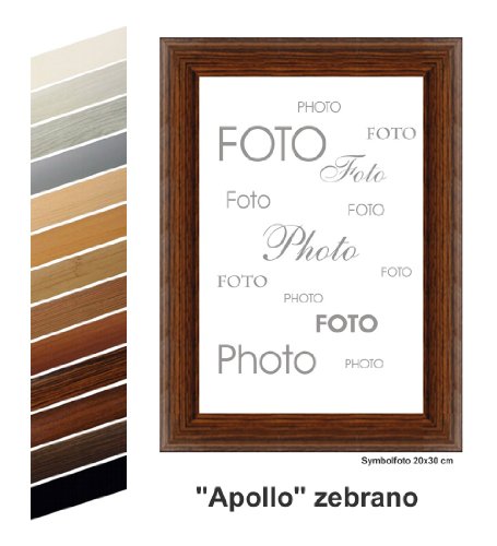 Rahmen nach Maß U1003202000 Bilderrahmen MDF "Apollo" zebrano dekor komplett mit Normalglas, 20 x 20 cm von Rahmen nach Maß